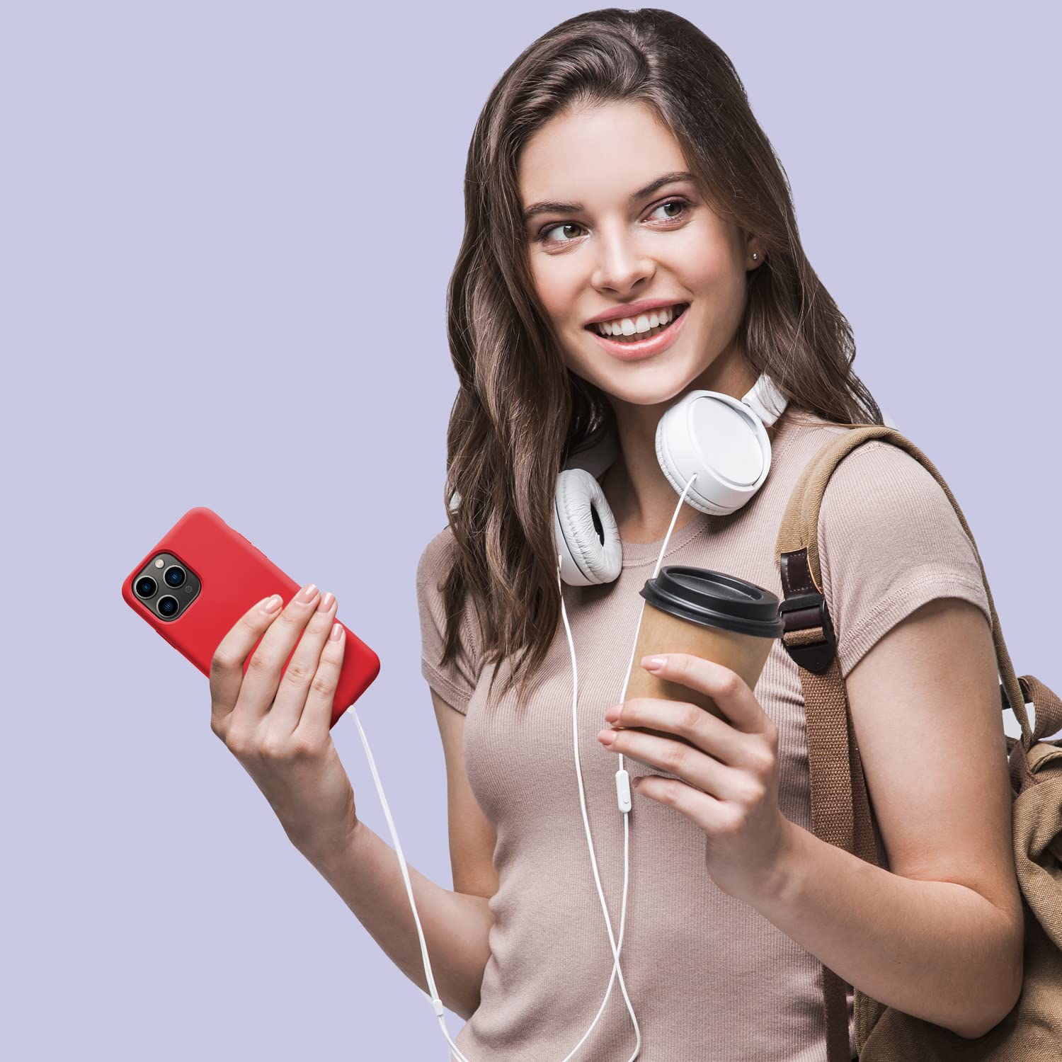 OuXul Slim Liquid Silicone Case for iPhone 11 Pro Max (6.5 Inch) - Full Body Protection with Microfiber Lining | Shockproof & Scratch Resistant Cover | Perfect for Daily Use, Travel & Outdoor Activities (Red)
