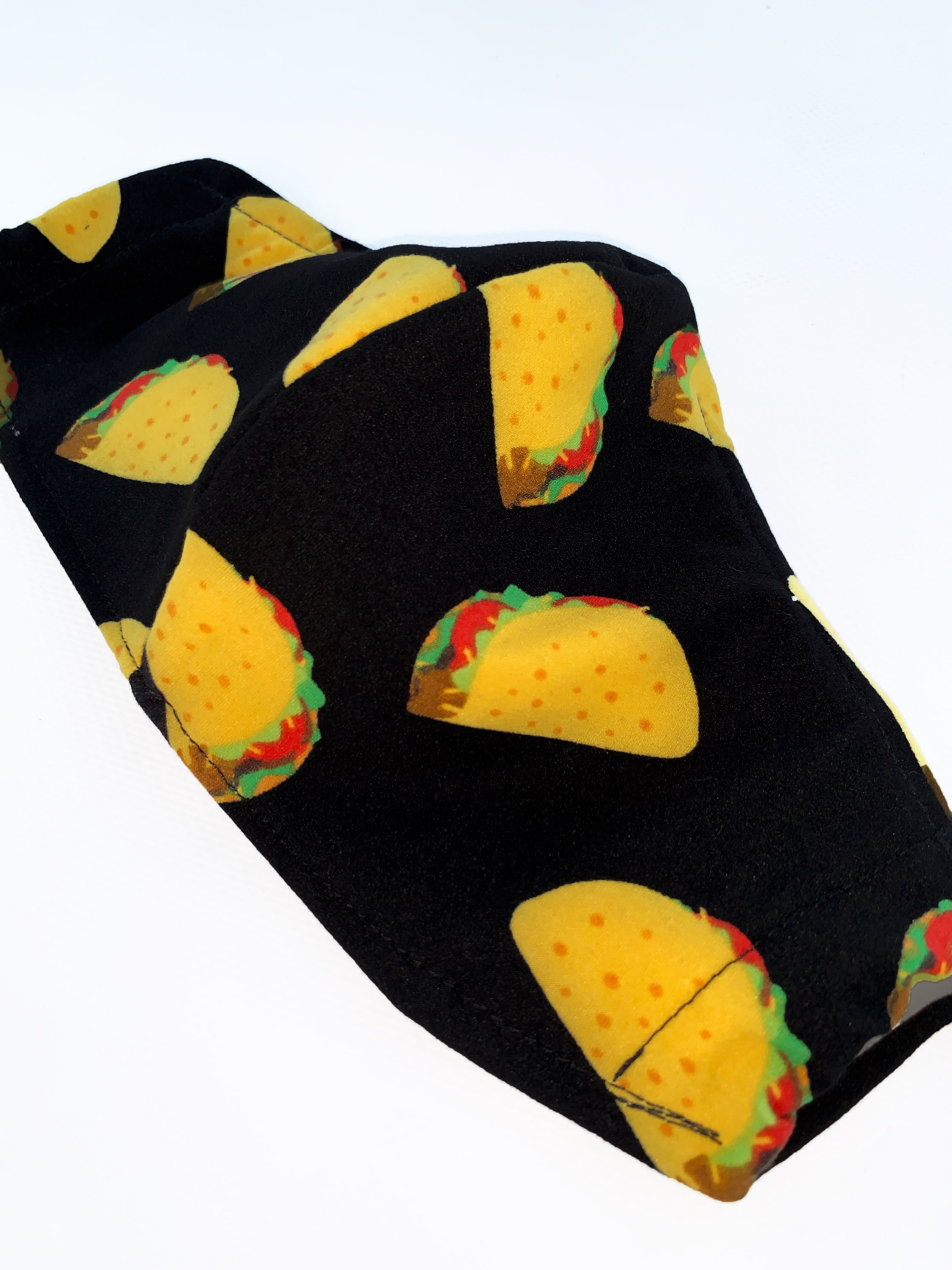 Taco Tuesday Face Mask - Reusable & Washable Cotton Face Cover for Parties, Festivals & Themed Events - Fun Mexican Food Design for Adults & Kids