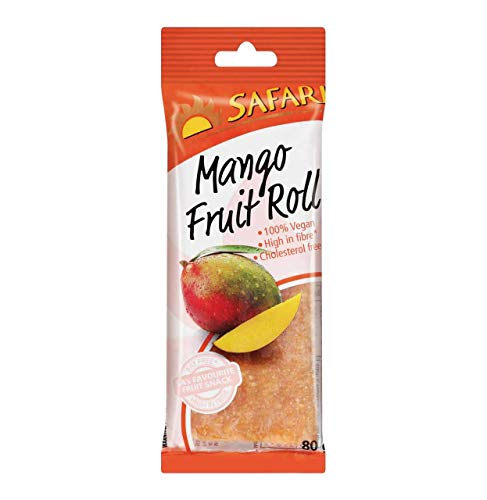 Organic Safari Mango Fruit Rolls 80g (3 Pack) - Healthy Vegan Snacks for Kids & Adults - Perfect for Lunchboxes, Hiking, and Road Trips