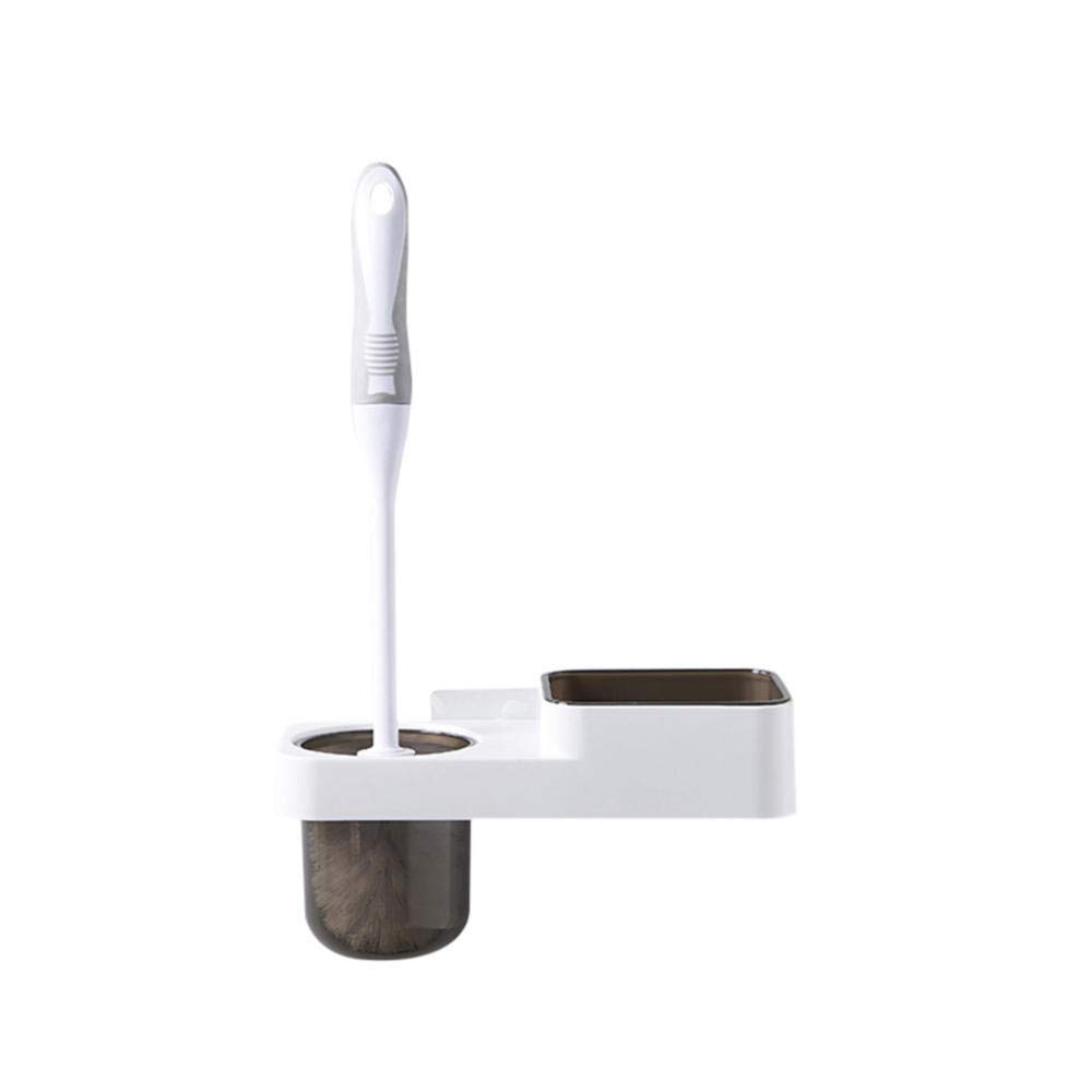 KXA Non-Scratch Durable Bristles Toilet Brush Wall Mount Set - Long Handle Bathroom Cleaning Brush for Toilets, Sinks & Tubs - Ideal for Home, Office & RV Use