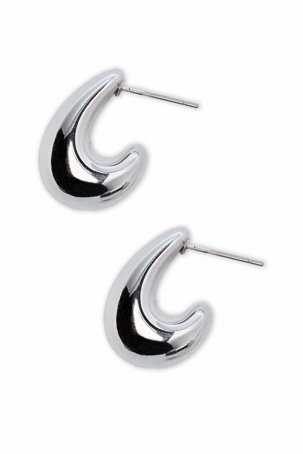 Half Hoop Dome Silver Earrings for Women - Minimalist Sterling Silver Hoop Earrings - Dainty Everyday Jewelry Gift for Her - Perfect for Work, Date Night & Special Occasions