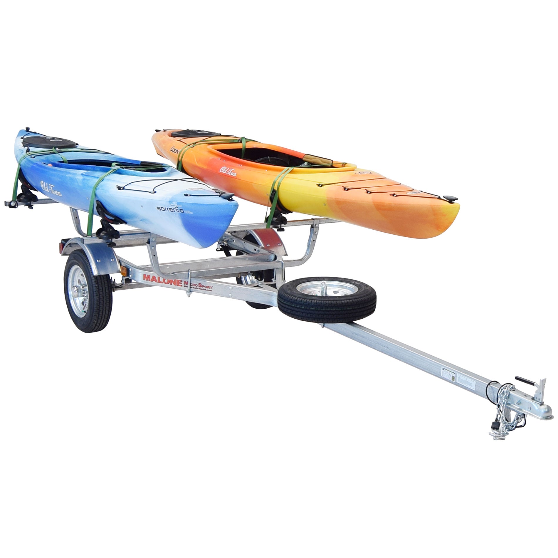 Malone MicroSport 2 Boat Saddle Up Pro Kayak Trailer Package - Heavy Duty Kayak & Canoe Carrier for Secure Transport - Perfect for Road Trips, Camping & Water Sports Adventures