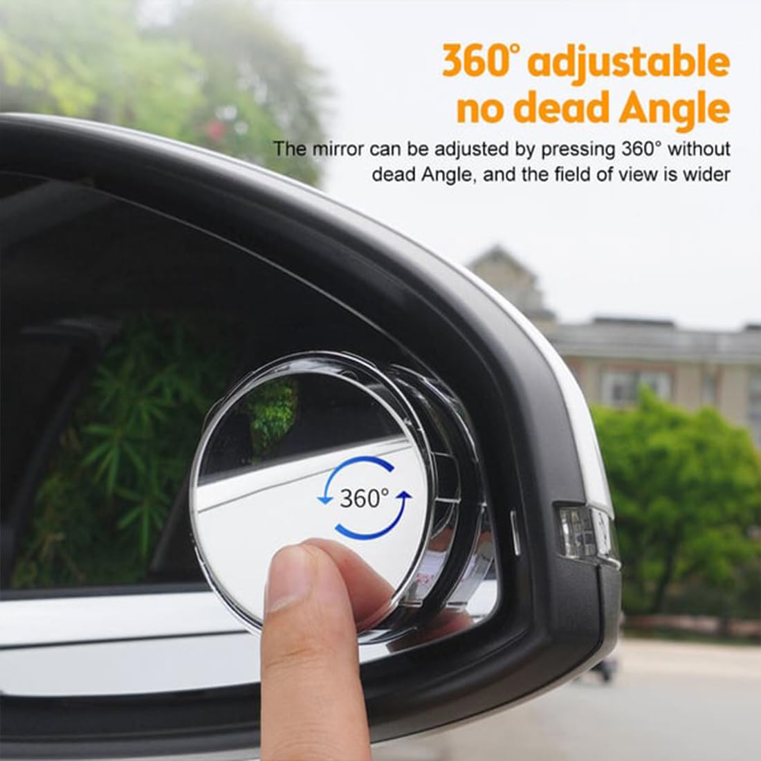 2024 Upgraded Suction Cup Car Convex Blind Spot Mirror - 360° Wide Angle Rear View Side Mirror for Cars, SUVs & Trucks (2-Pack Silver) - Eliminate Blind Spots & Enhance Parking Safety