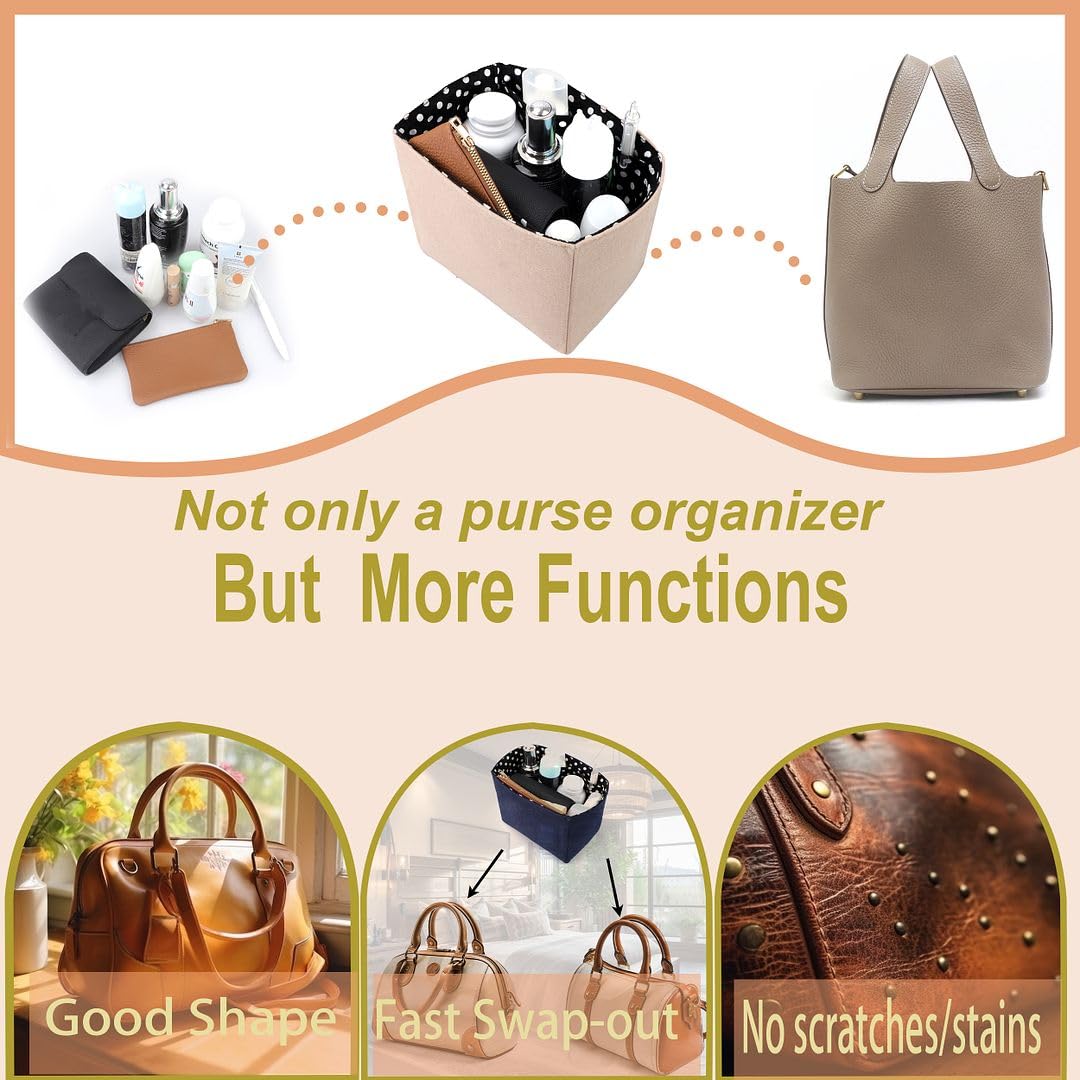 Premium Purse Organizer Insert for Handbags & Tote Bags - Expandable Handbag Organizer with Multiple Pockets - Perfect for Travel, Work, and Everyday Use