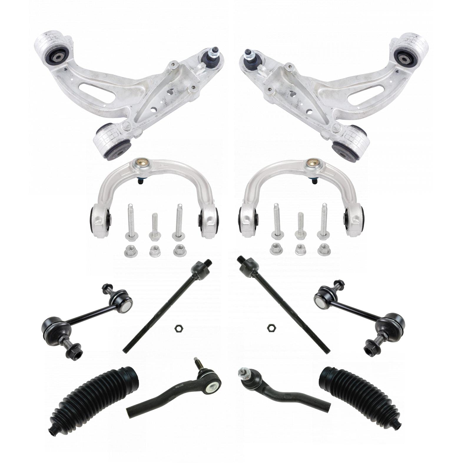 TRQ Front Steering & Suspension Kit for 2003-2007 Cadillac CTS - Control Arm with Ball Joint, Steering Rack & Pinion, Bellow, Sway Bar, Stabilizer Link, Tie Rod - Perfect for Smooth Ride & Handling, DIY Car Repair & Maintenance