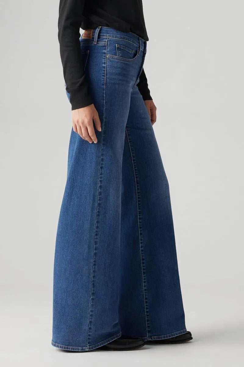Levi's Women's Wide Leg Jeans - Clever Girl Medio Oscuro Denim Pants for Casual Wear & Everyday Style