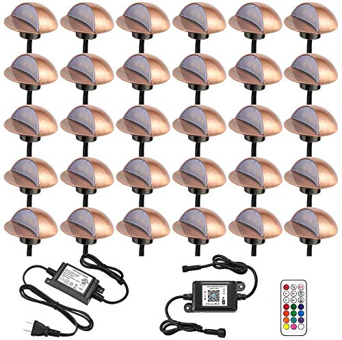 Sumaote 30pcs RGB LED Deck Lights with WiFi Wireless Control - 1.97