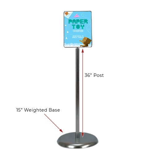 8.5 x 11 Silver Chrome Poster Sign Stand - Portable Display Holder for Events, Retail Stores, and Trade Shows