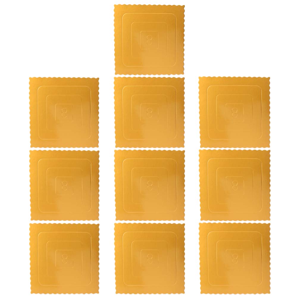 Hemoton 10-Pack Round Cake Boards - 10 Inch Sturdy Cake Drums, Square Cake Pads & Display Boards for Professional Baking, DIY Desserts, Wedding Cakes & Party Treats - Perfect for Cake Decorating, Display & Transport