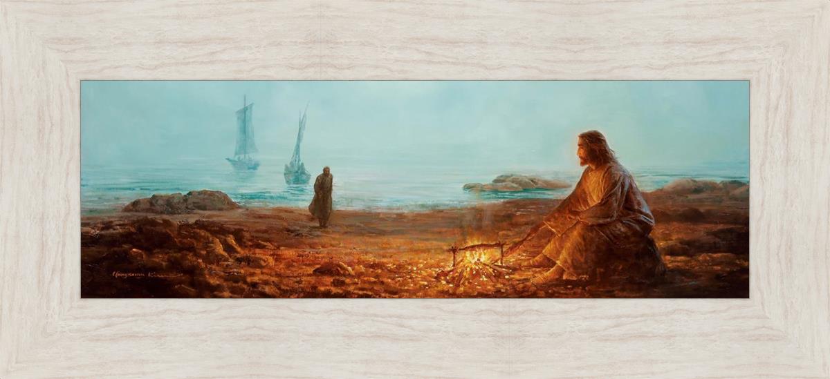 By The Shore By Yongsung Kim - Beautiful Coastal Wall Art for Beach House Decor, Living Room & Bedroom - Ocean Sunset Painting for Home & Office