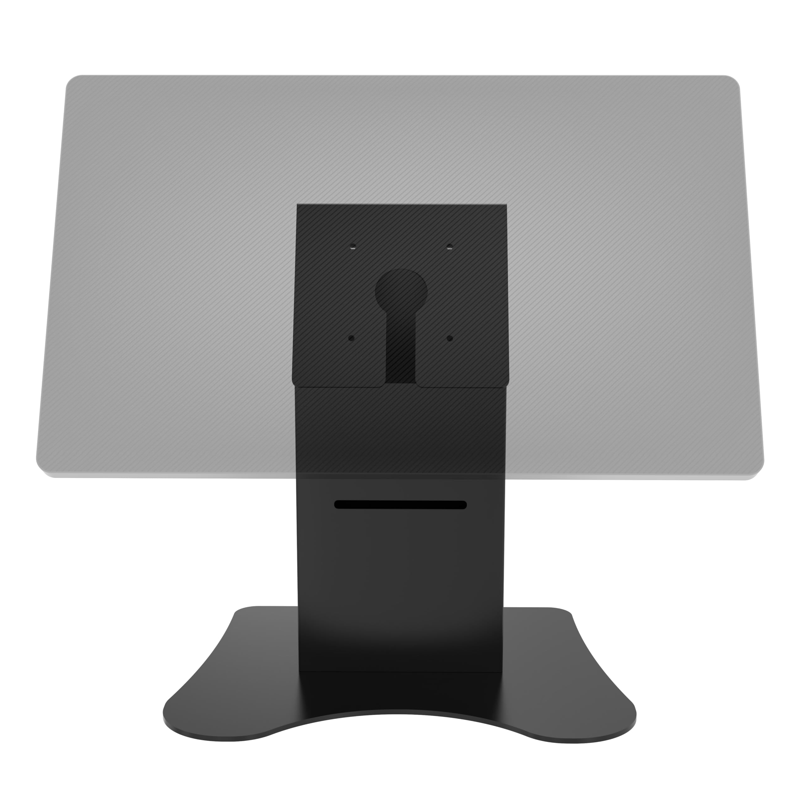 Black Tabletop VESA Mount with Printer Shelf - CTA VESA Compatible Monitor Stand for Retail POS, Ordering Screens & Office Desks - Space-Saving Dual-Purpose Design (ADD-PARAFPDM) - Perfect for Small Business, Restaurant Kiosks & Home Office Setups