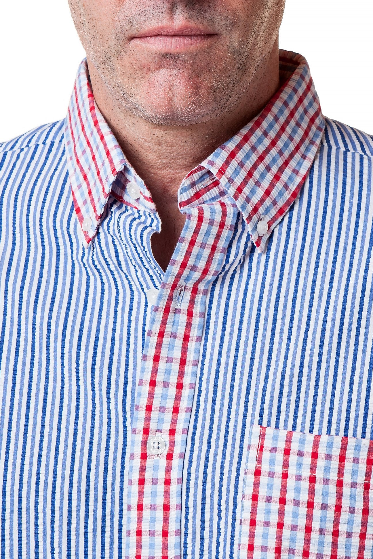 Stylish Chase Seersucker Check Shirt for Men - Perfect for Summer Parties, Weddings & Casual Outings