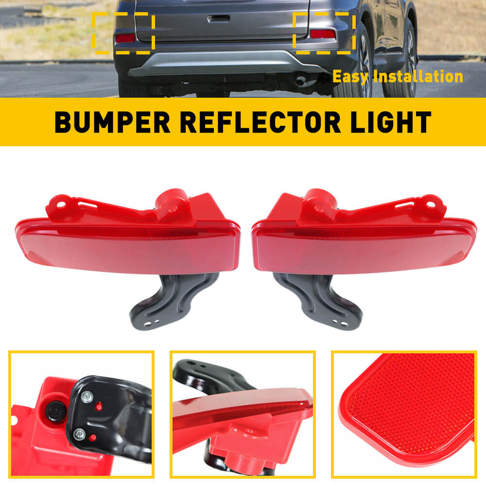 Red Rear Bumper Reflector Lamp Compatible with 2015-2016 Honda CR-V - Perfect for Night Driving Safety & Vehicle Customization