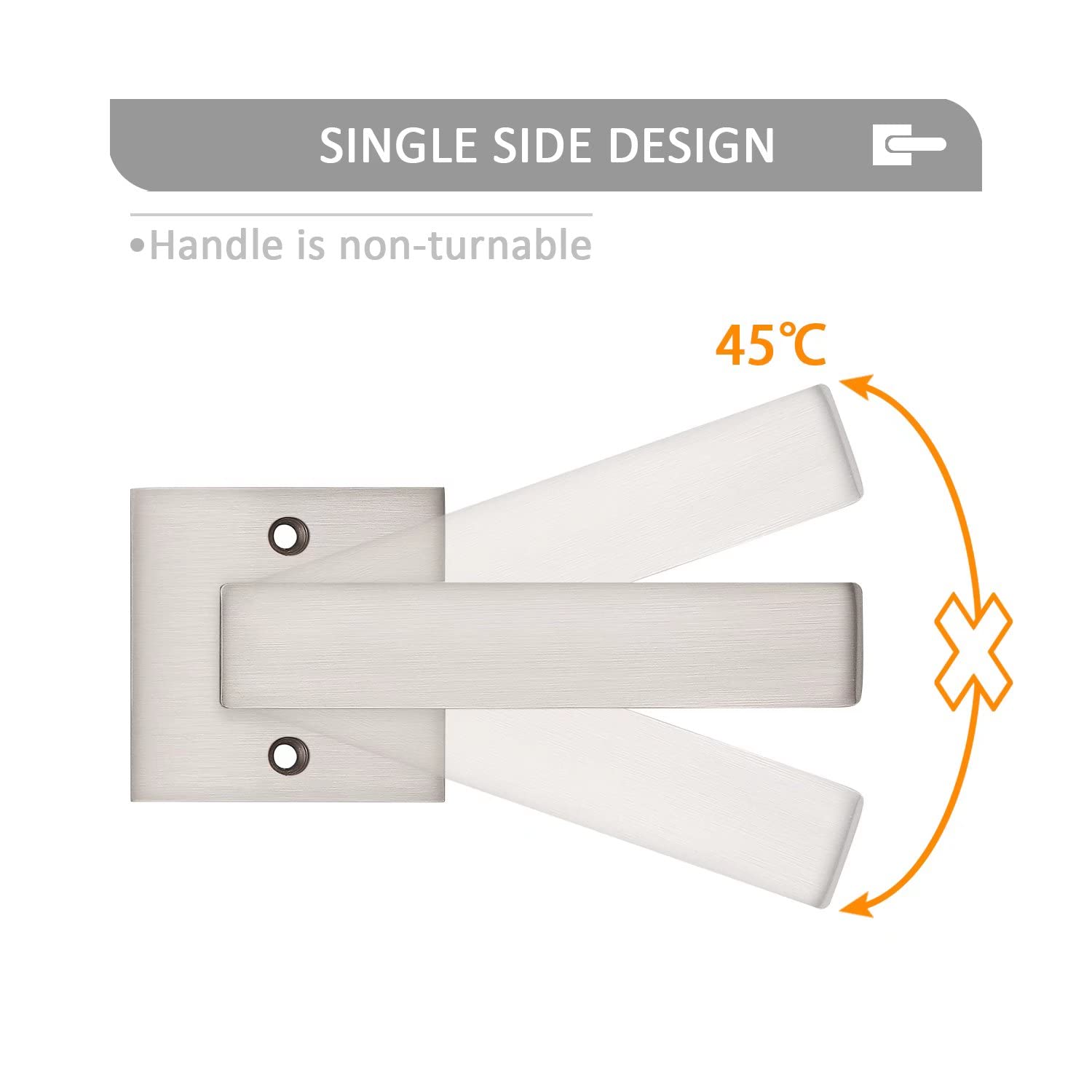Probrico 10-Pack Square Dummy Door Lever Handles - Non-Turning Single Side Pull with Satin Nickel Finish for Closets & French Doors - Easy Installation Pull Only Lever Set - Perfect for Home, Office & Commercial Spaces