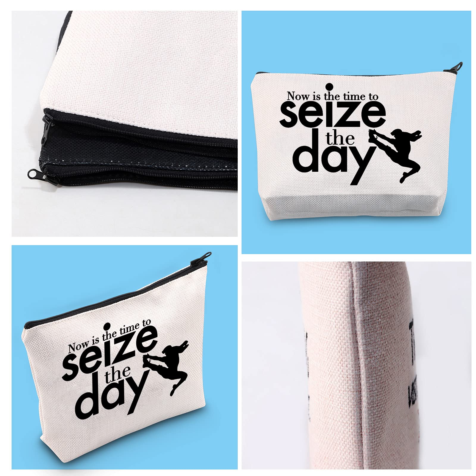 Broadway Musical Inspired Makeup Bag - Seize The Day Cosmetic Pouch for Theatre Lovers - Perfect Gift for Show Fans & Travel