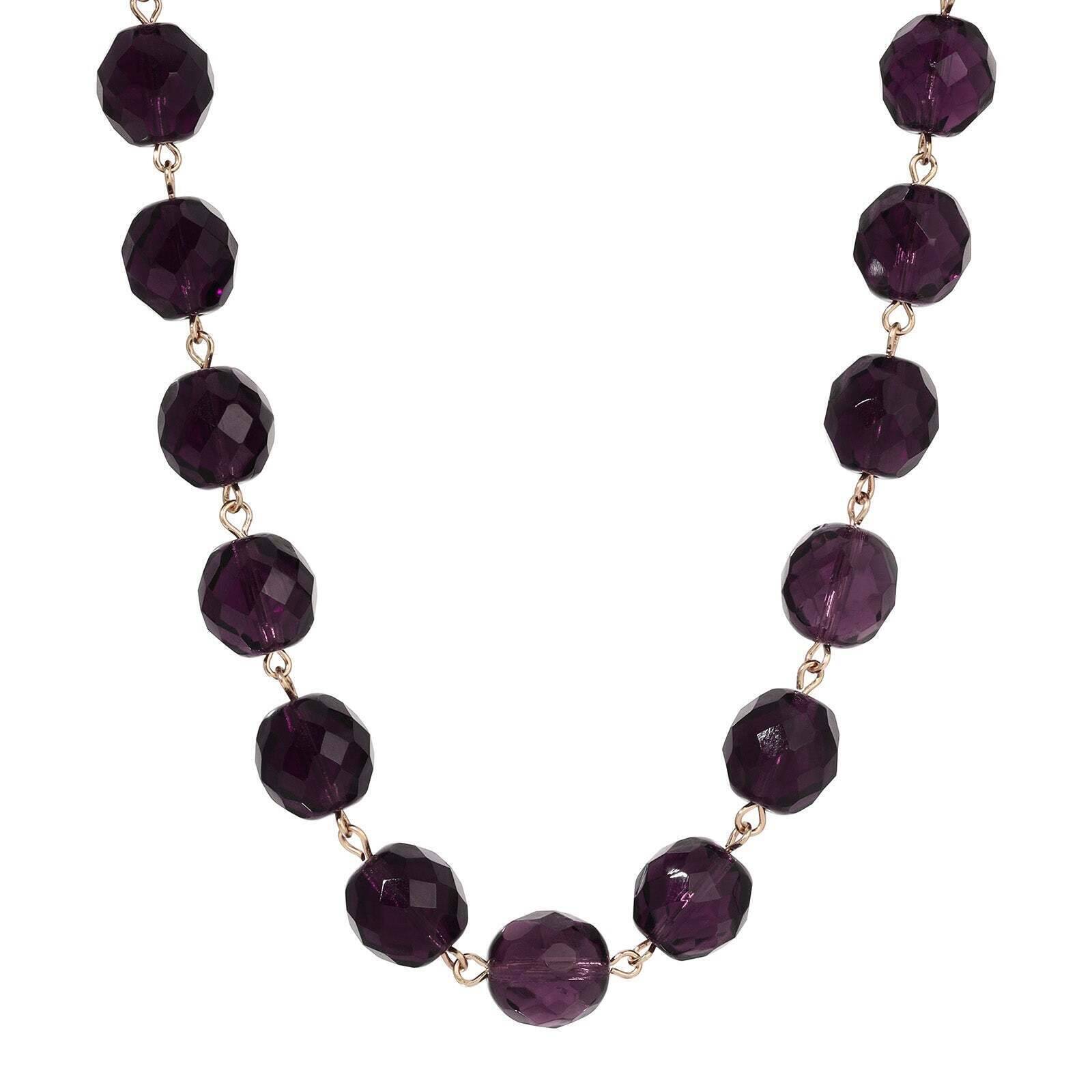 1928 Luminous Fire-Polished Crystal Glass Necklace - 16