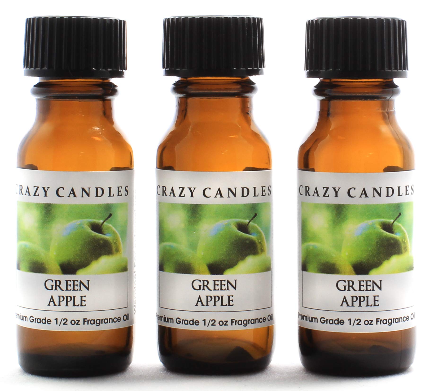 Premium Green Apple Scented Fragrance Oil - 3 Pack (1/2 FL Oz/15ml Each) for Candles, Diffusers & Home Aromatherapy