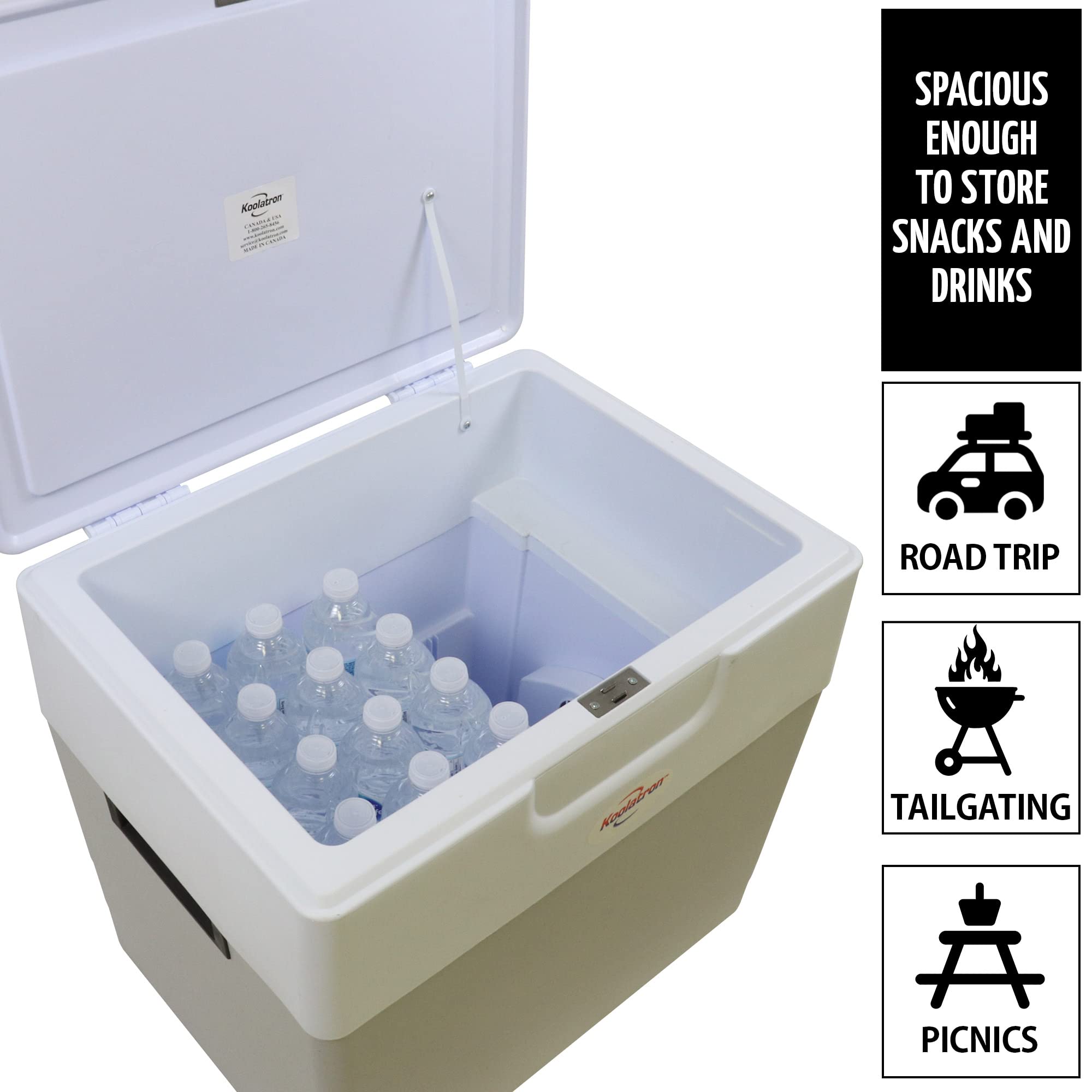 Koolatron 52 Quart Portable Electric Cooler & Warmer - 12V Car Refrigerator for Camping, Travel, Road Trips, Boats & Trucks - Insulated Hard-Sided Cooler for Food & Drinks | Perfect for Picnics, Tailgating & Outdoor Adventures