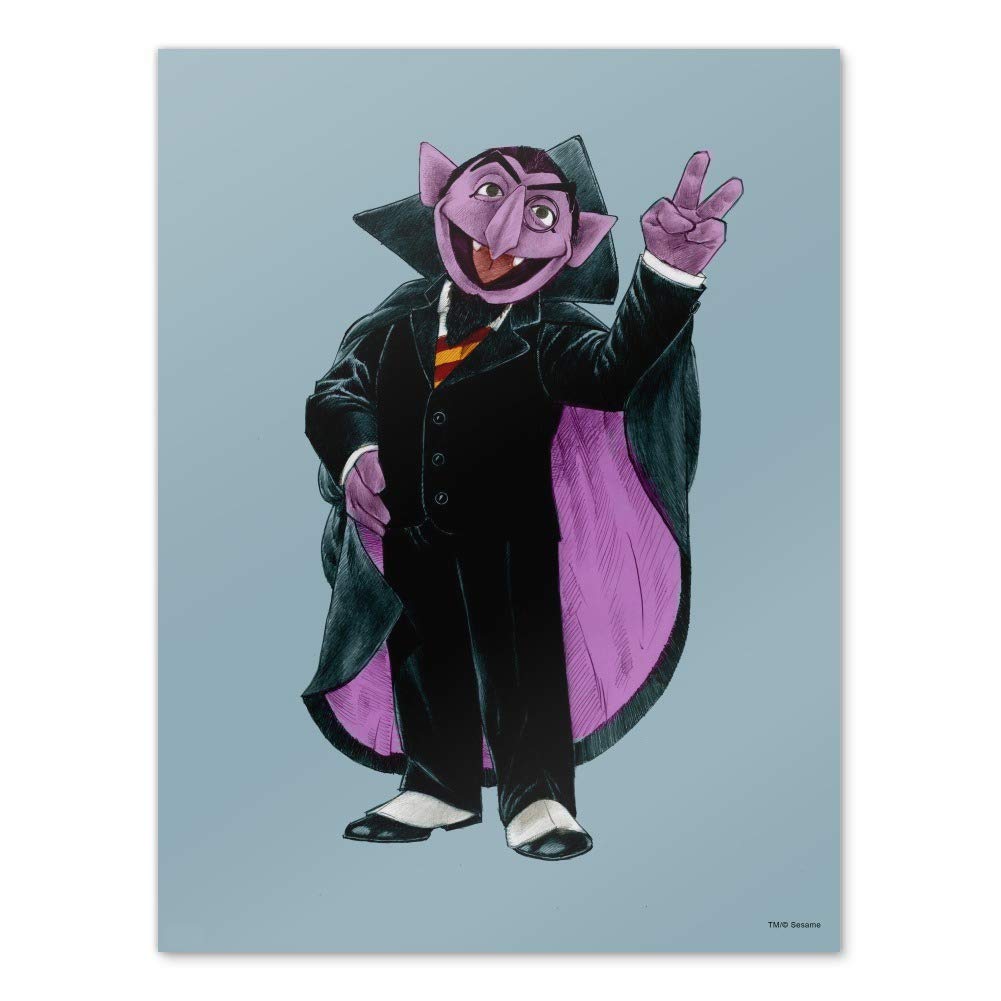 Vintage Sesame Street Count Von Count Wall Art Poster - Home Decor, Kids Room, Nursery, Classroom, Office & Gifts for Sesame Street Fans