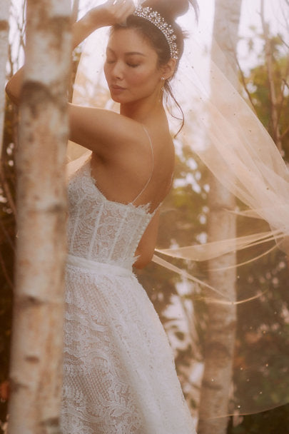 BHLDN Costarellos Calla Gown - Elegant Wedding Dress for Brides & Formal Events | Perfect for Beach, Church & Ballroom Ceremonies