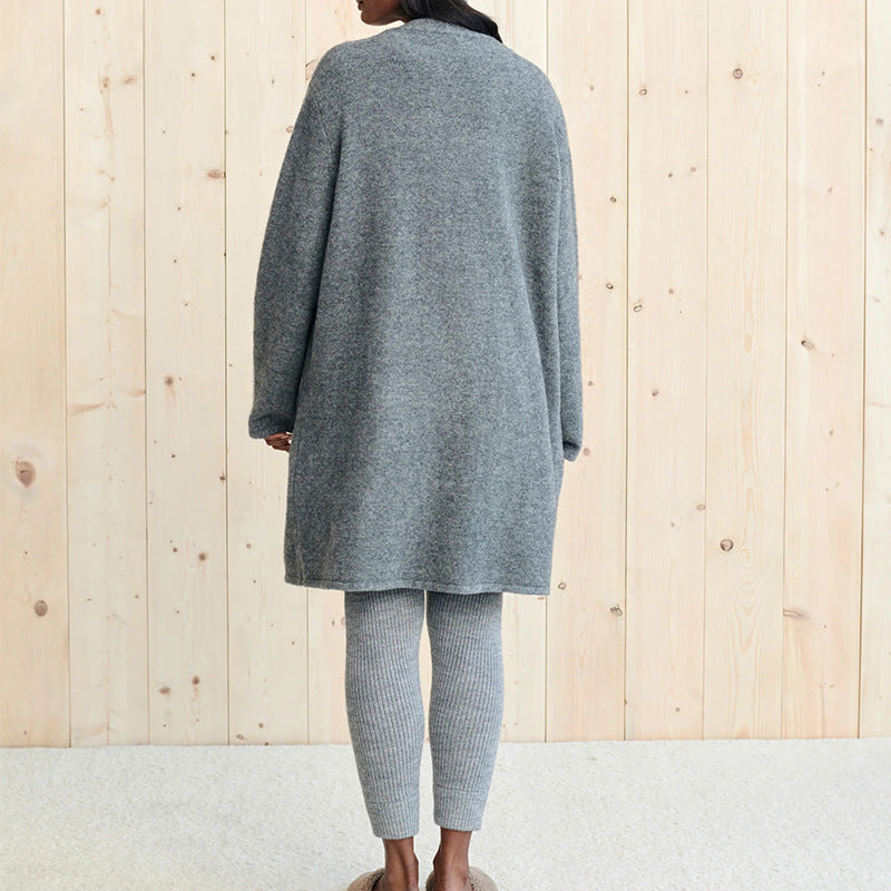 Stylish Open Front Long Sleeve Cardigan with Pockets - Cozy Fall & Winter Layering Essential for Women