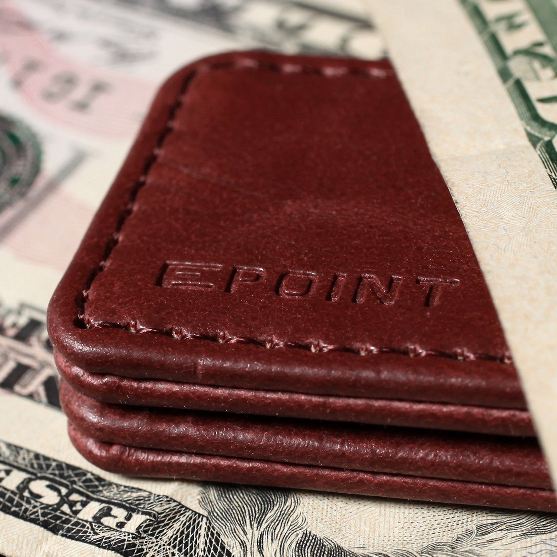Epoint EQA12B03 Premium Red PU Leather Money Clip - Stylish Designer Wallet Accessory for Men | Perfect Gift for Birthday, Anniversary & Father's Day | Ideal for Cash, Cards & Everyday Carry