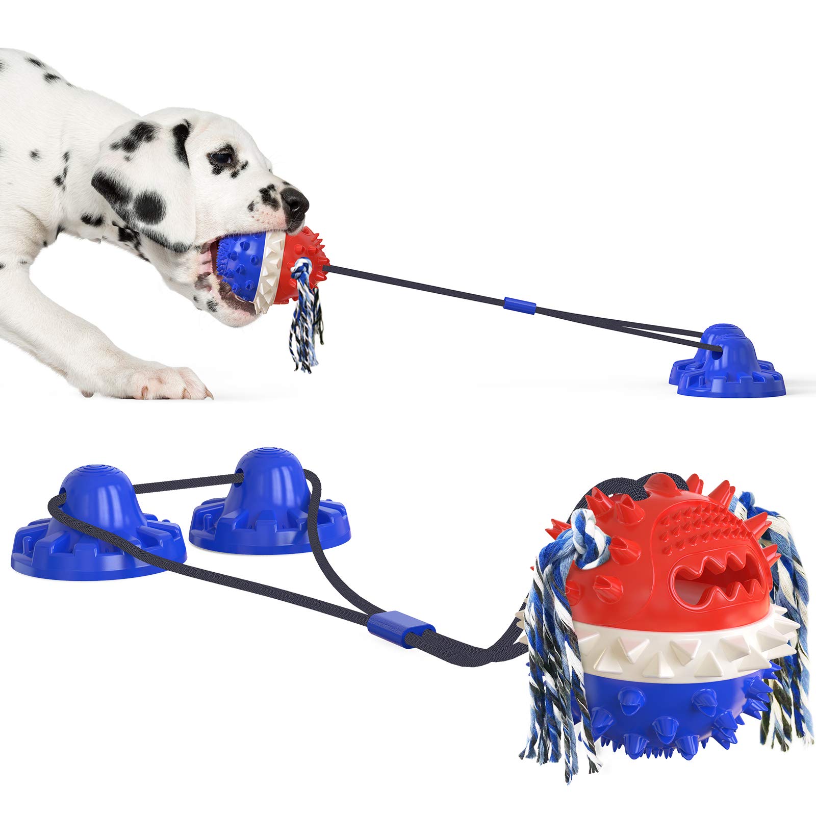 Durable Indestructible Dog Chew Toys for Aggressive Chewers - Interactive Puzzle Ball, Rope Tug of War & Teeth Cleaning Toy for Puppies (Blue) | Perfect for Teething, Boredom Relief & Mental Stimulation