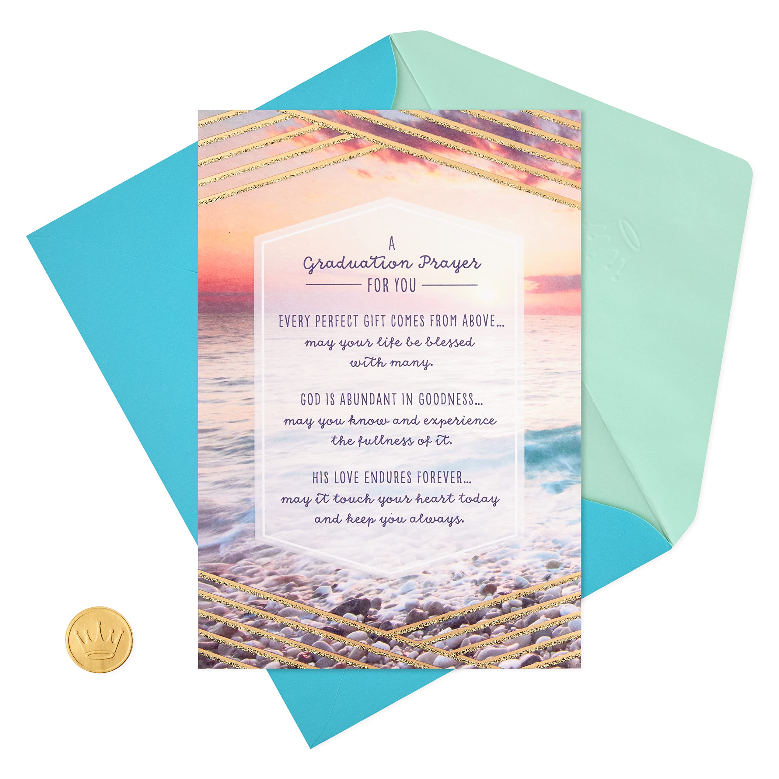 DaySpring Religious Graduation Card with Prayer - Inspirational Christian Graduation Greeting Card for High School & College Graduates - Perfect for Commencement Ceremonies & Graduation Parties