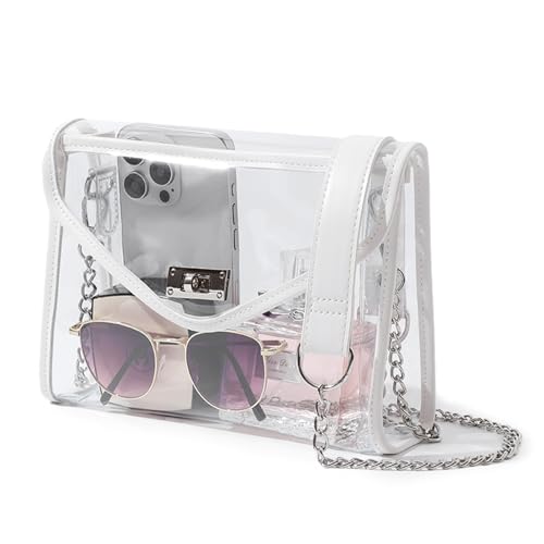 White - Silver Chain With Shoulder Strap Pad