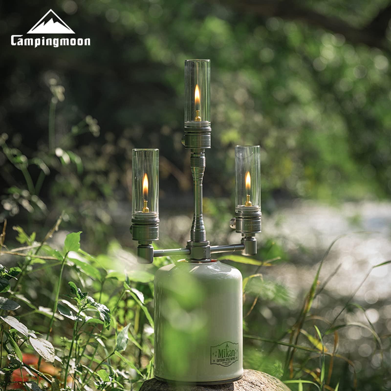 **Camping Gas Lantern - Portable Outdoor Gas Lamp with Glass Shade, Perfect for Camping, Hiking, Backyard & Emergency Lighting**    (Note: Removed brand name 