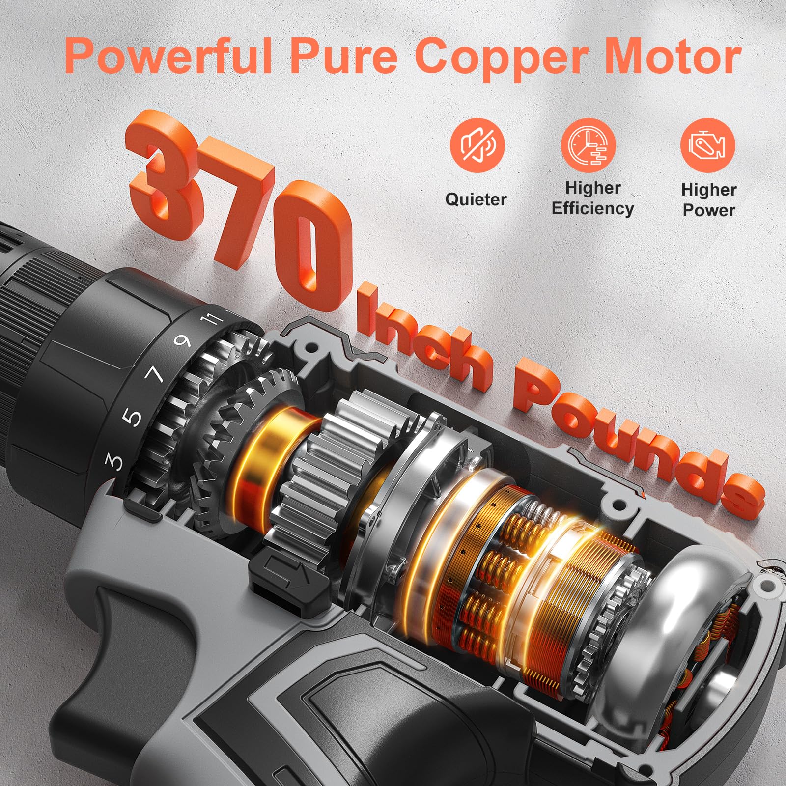 20V Cordless Drill with 2 x 2000mAh Batteries & Charger - 3/8
