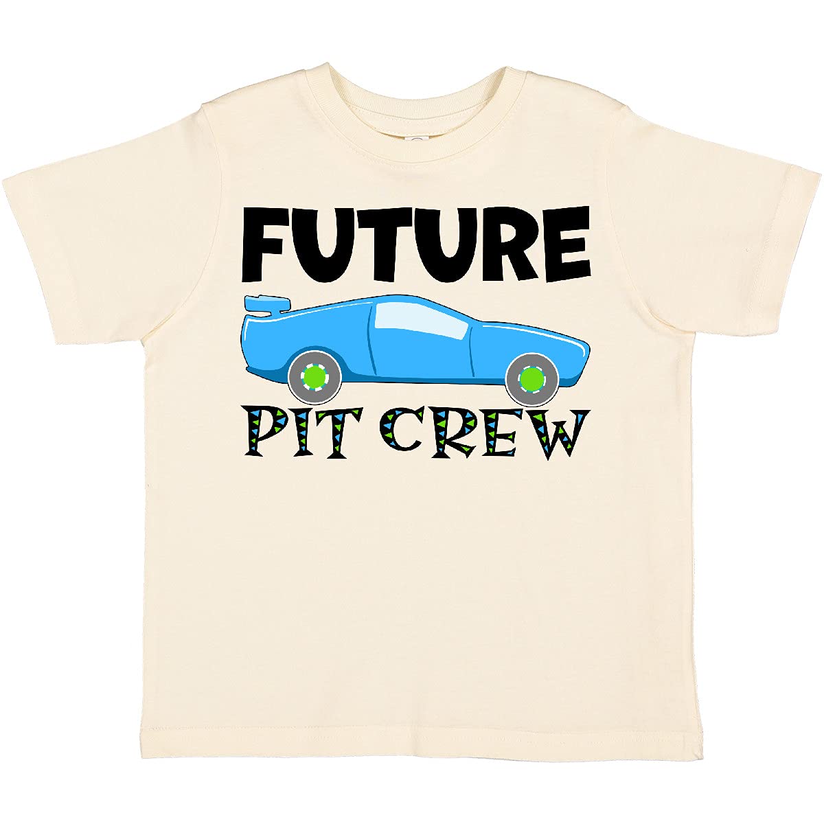 Inktastic Future Pit Crew Blue Race Car Toddler T-Shirt - Cute Toddler Boy's Graphic Tee for Racing Fans - Perfect for Birthday Gifts, Car Shows & Playdates