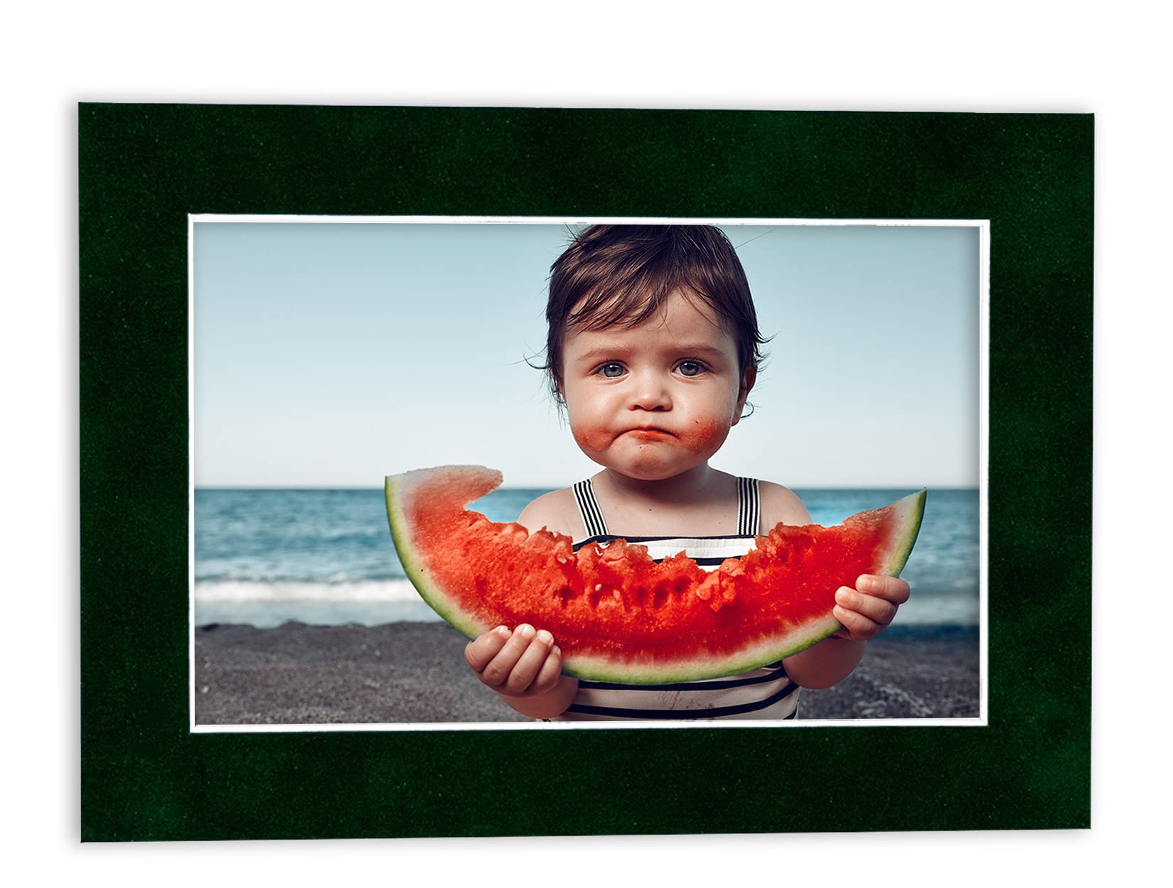 18x20 Acid-Free Green Suede Precut Mat Board with Backing - Bevel Cut for 16x18 Photos - 4-Ply Thickness - Includes Crystal Clear Self-Seal Photo Mat Bag - Perfect for Framing, Picture Displays, and Art Preservation