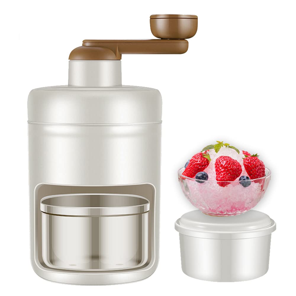 Portable Manual Ice Crusher & Shaver - Slush Machine, Snow Cone Maker with Ice Cube Mold for Homemade Ice Cream, Slushies & Iced Drinks - Perfect for Parties, BBQs & Summer Refreshments