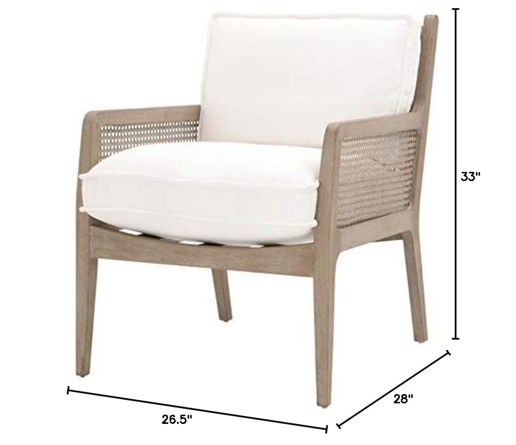Star International Furniture Stitch & Hand Leone Wood Club Chair in Gray - Mid-Century Modern Accent Chair for Living Room, Lounge & Office - Comfortable Upholstered Armchair with Solid Wood Frame