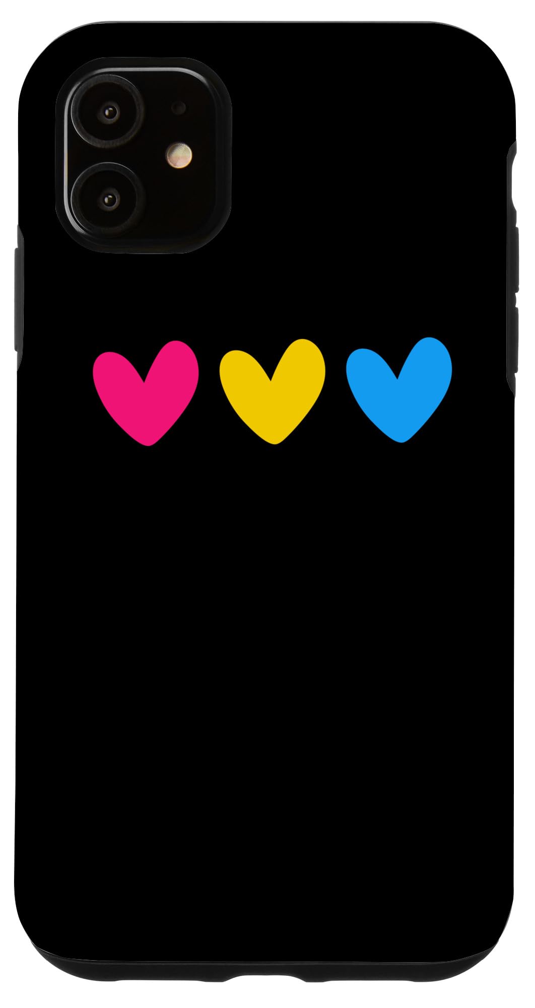 iPhone 11 Case with Subtle Pansexual Hearts Design - Pan Pride Ally Merch - Perfect for LGBTQ+ Support & Daily Use