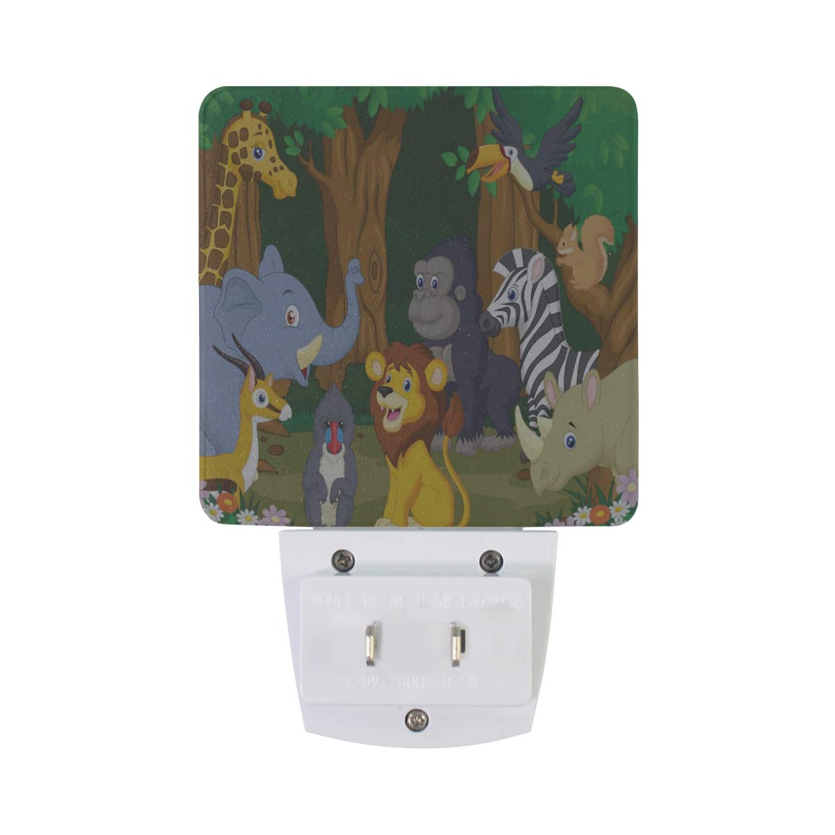 Vikko Jungle Wild Animal Cartoon Tiger Night Light - 2 Pack LED Plug-in Lamp with Dusk to Dawn Sensor for Kids & Adults - Perfect for Bedroom, Living Room, Hallway & Nursery Decor - Cute Nightlight for Safe Nighttime Navigation and Cozy Ambience