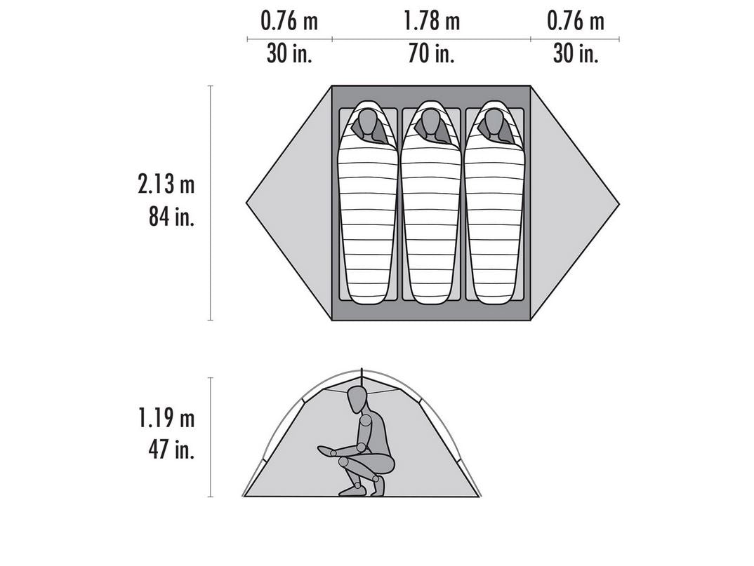 MSR Access 3 Tent - Lightweight 4-Season Backpacking Tent for Hiking, Camping & Mountaineering | Waterproof & Windproof for Extreme Weather Conditions | Perfect for Alpine Adventures & Winter Expeditions