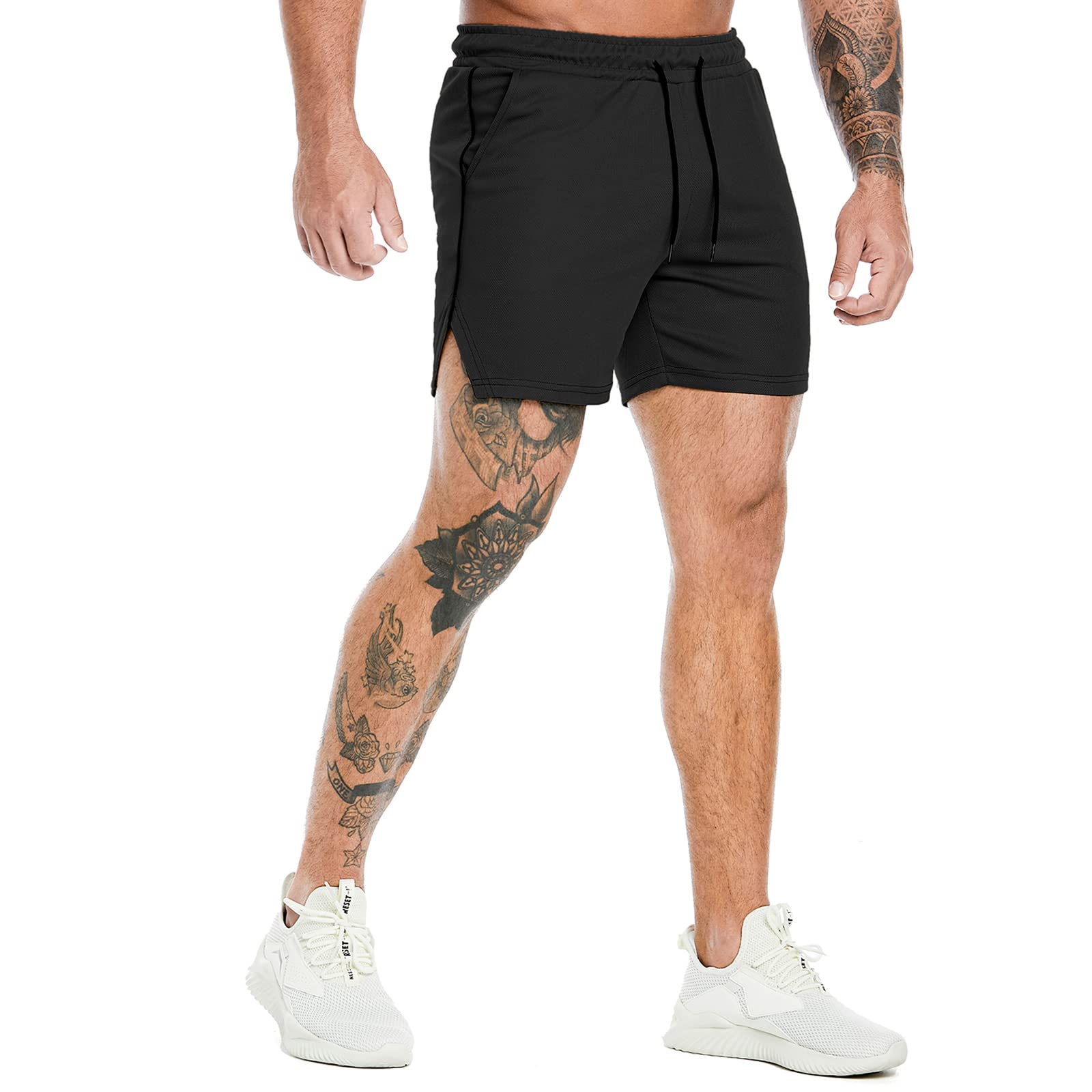PIDOGYM Men's 5 Inch Running Shorts - Lightweight Breathable Mesh Gym Shorts for Workout, Bodybuilding & Training - Perfect for Jogging, Weightlifting & CrossFit