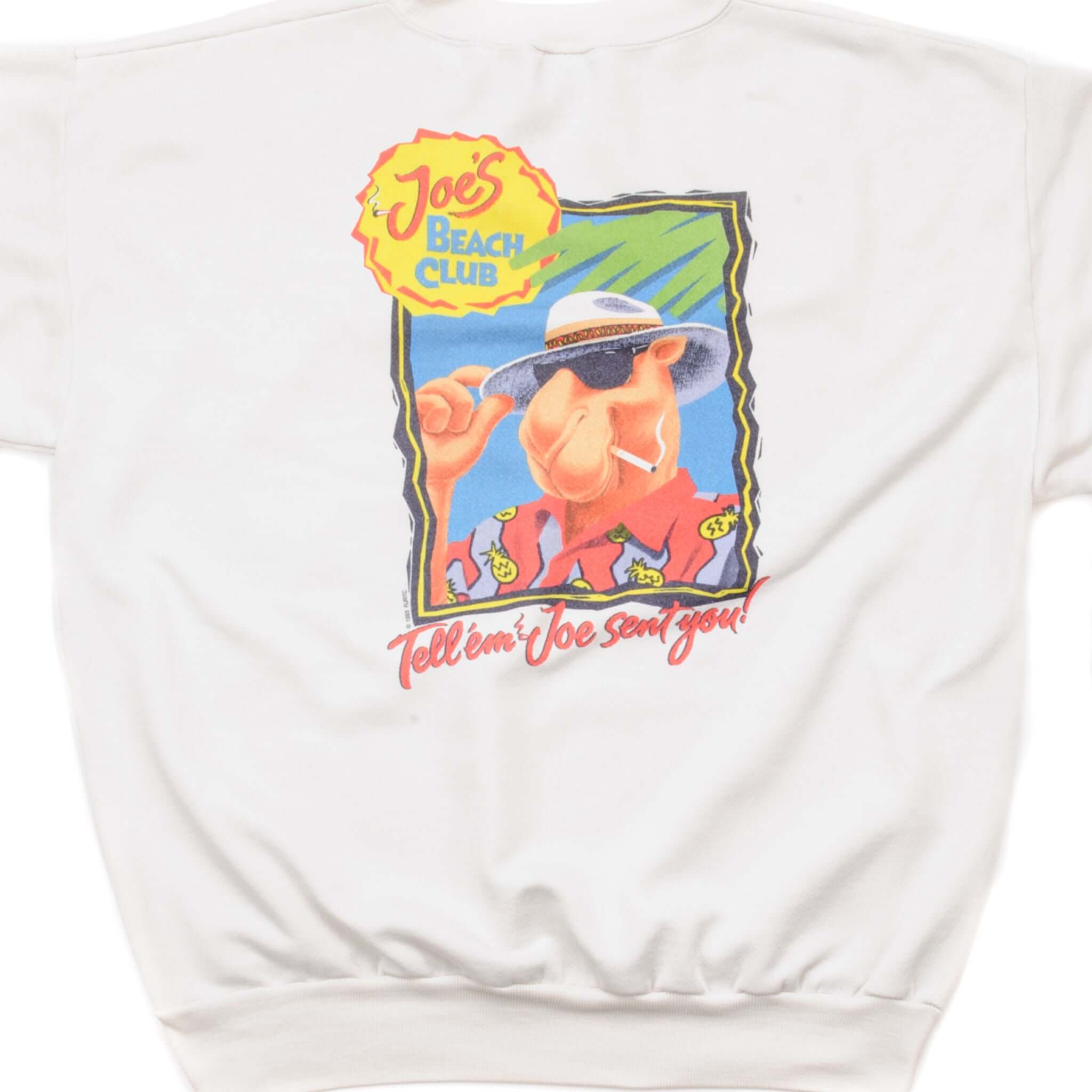 Vintage Camel Joe's Beach Club Sweatshirt 1993 - Size Large - Made in USA - Retro Unisex Pullover for Casual Wear & Beach Outings