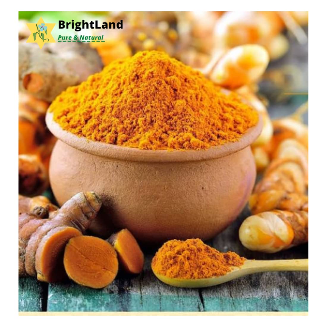 **Brightland Organic Wild Turmeric Powder (Kasthuri Manjal) – 100g | Natural Skin Brightening & Face Whitening | Curcuma Aromatica for Glowing Skin – Perfect for DIY Face Masks & Ayurvedic Beauty Rituals**
