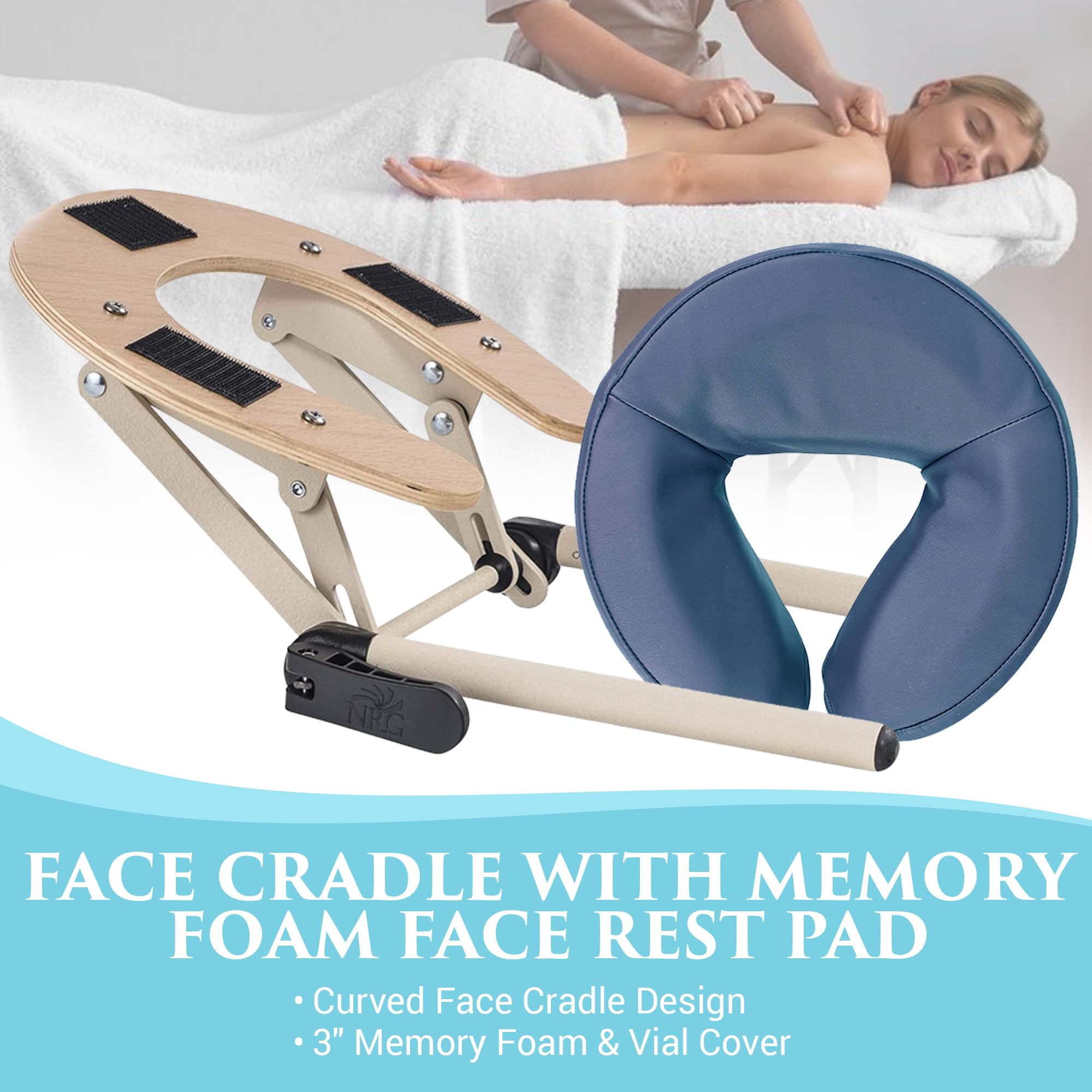 NRG Chi Portable Folding Massage Table with Face Cradle & Carrying Case - Lightweight Professional Spa Massage Bed for Home, Clinic & Mobile Therapists - Perfect for Deep Tissue, Swedish & Relaxation Massages