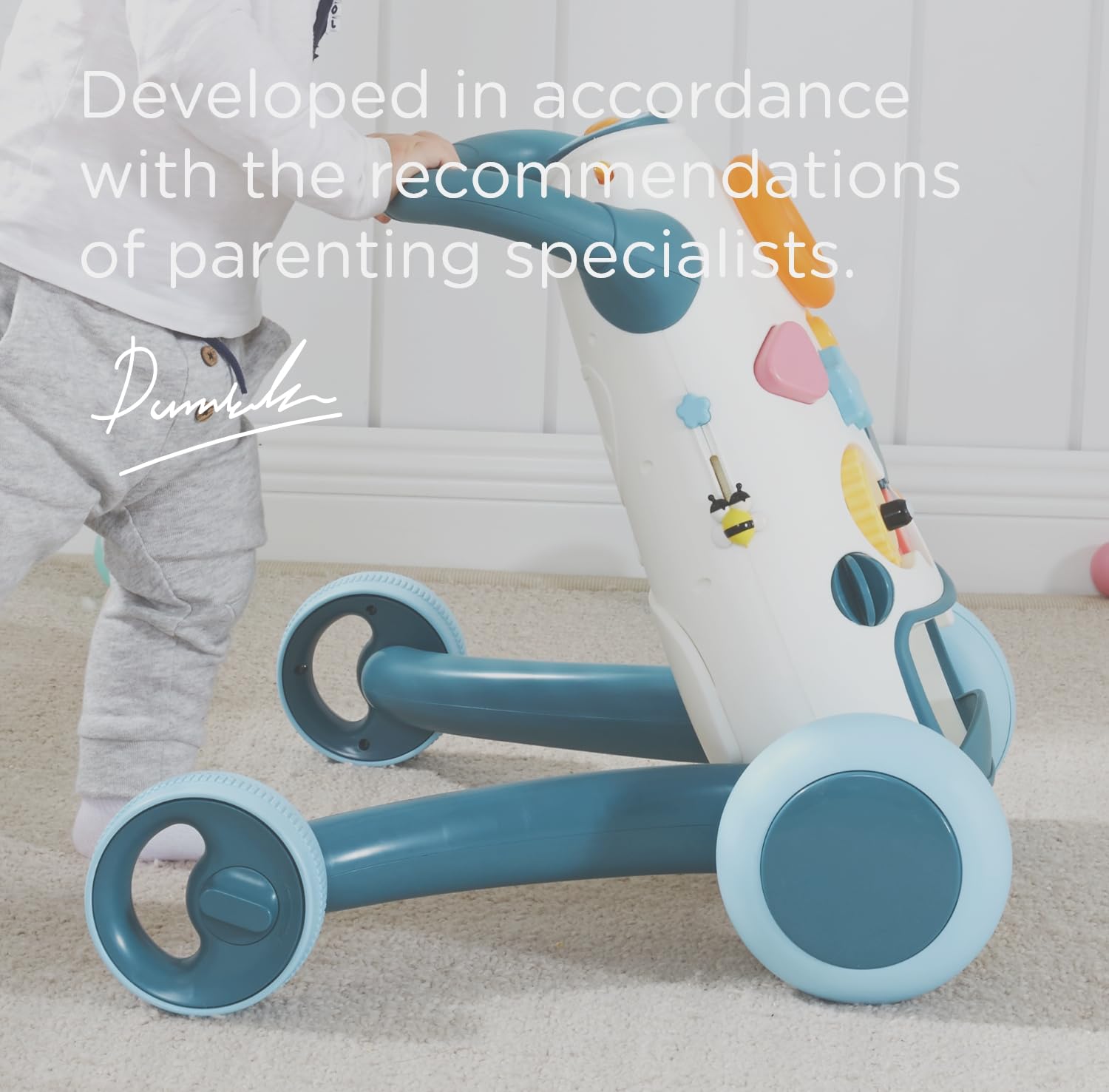 Montessori Baby Walker Push Toy for Toddlers - Interactive Learning Walking Toy with Soft Music, Lights & Adjustable Speed | Non-Slip Wheels Educational Activity Center | Perfect for Home Playroom & Daycare Development