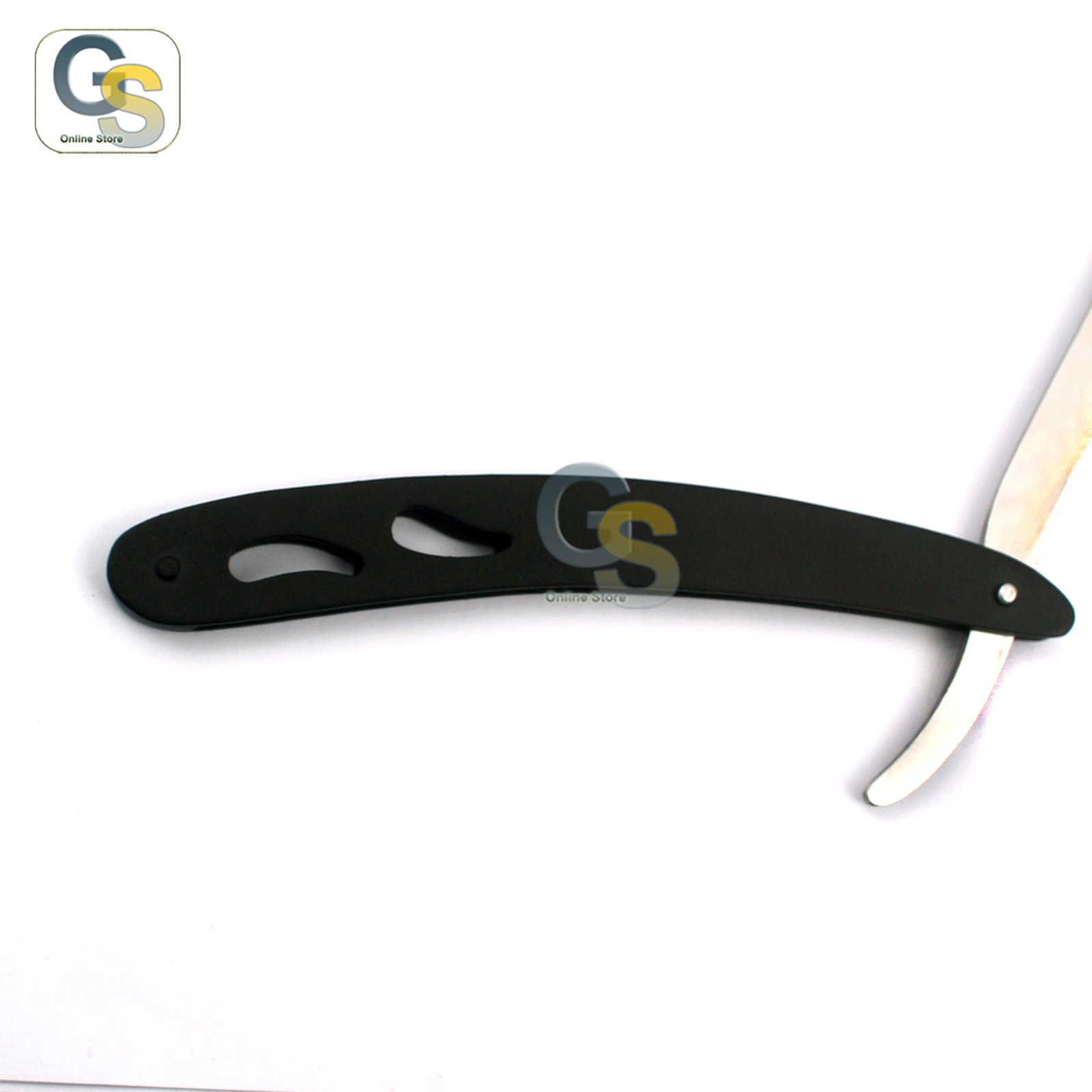 Professional G.S Straight Edge Barber Shaving Razor - Matte Black Steel Folding Straight Razor with Replaceable Single Edge Blades - Perfect for Barbershops, Home Grooming & Beard Shaving