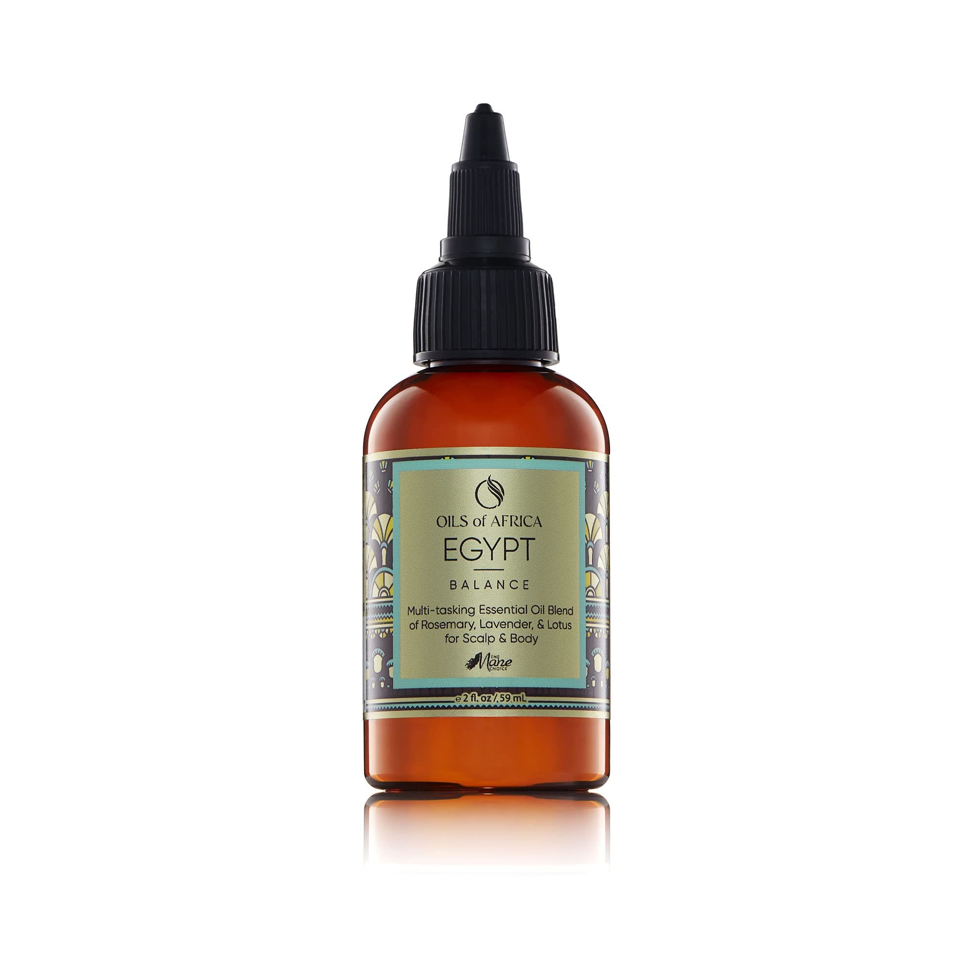 The Mane Choice Oils of Africa Egyptian Balancing Blend 2 Oz - Natural Hair Growth Oil for Curly, Coily & Textured Hair - Perfect for Daily Moisturizing & Scalp Care