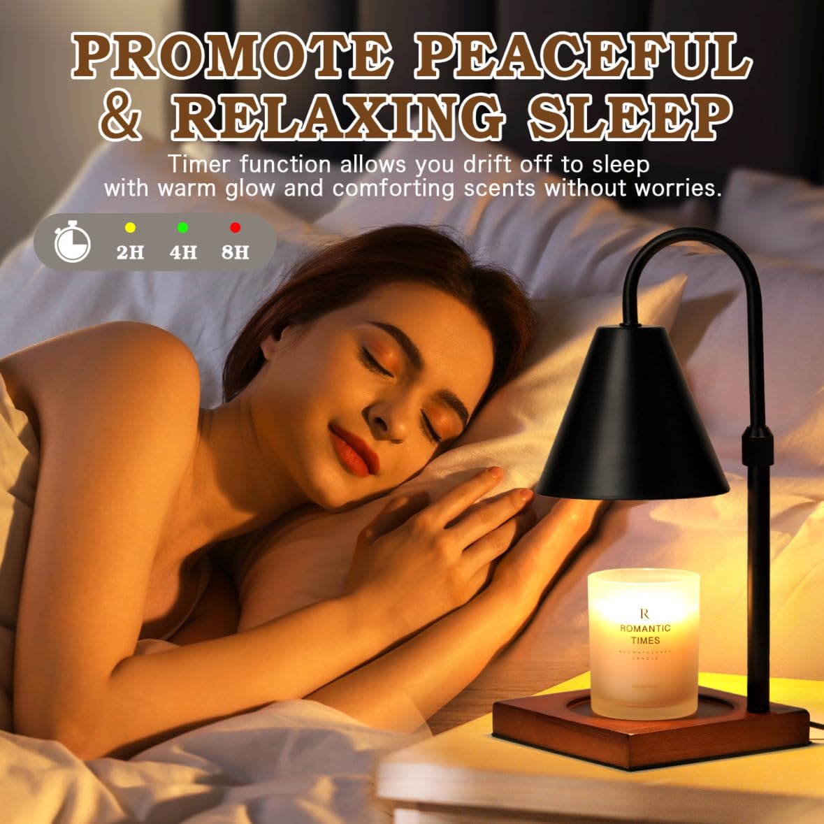 Modern Dimmable Candle Warmer Lamp with Timer - Adjustable Wax Melt Warmer for Home Decor, Perfect Birthday Gift for Women & Mom - Creates Cozy Ambiance in Living Room, Bedroom, or Office