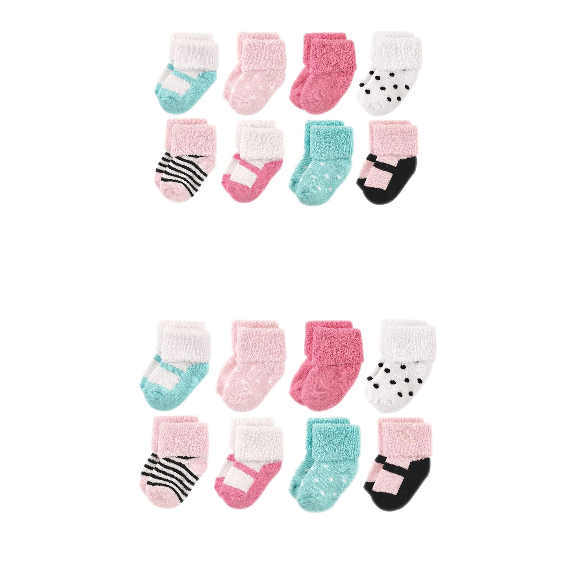 Luvable Friends Unisex Baby Cotton Terry Socks - Adjustable & Breathable for Newborns to Toddlers - Perfect for Playtime, Outings & Everyday Comfort
