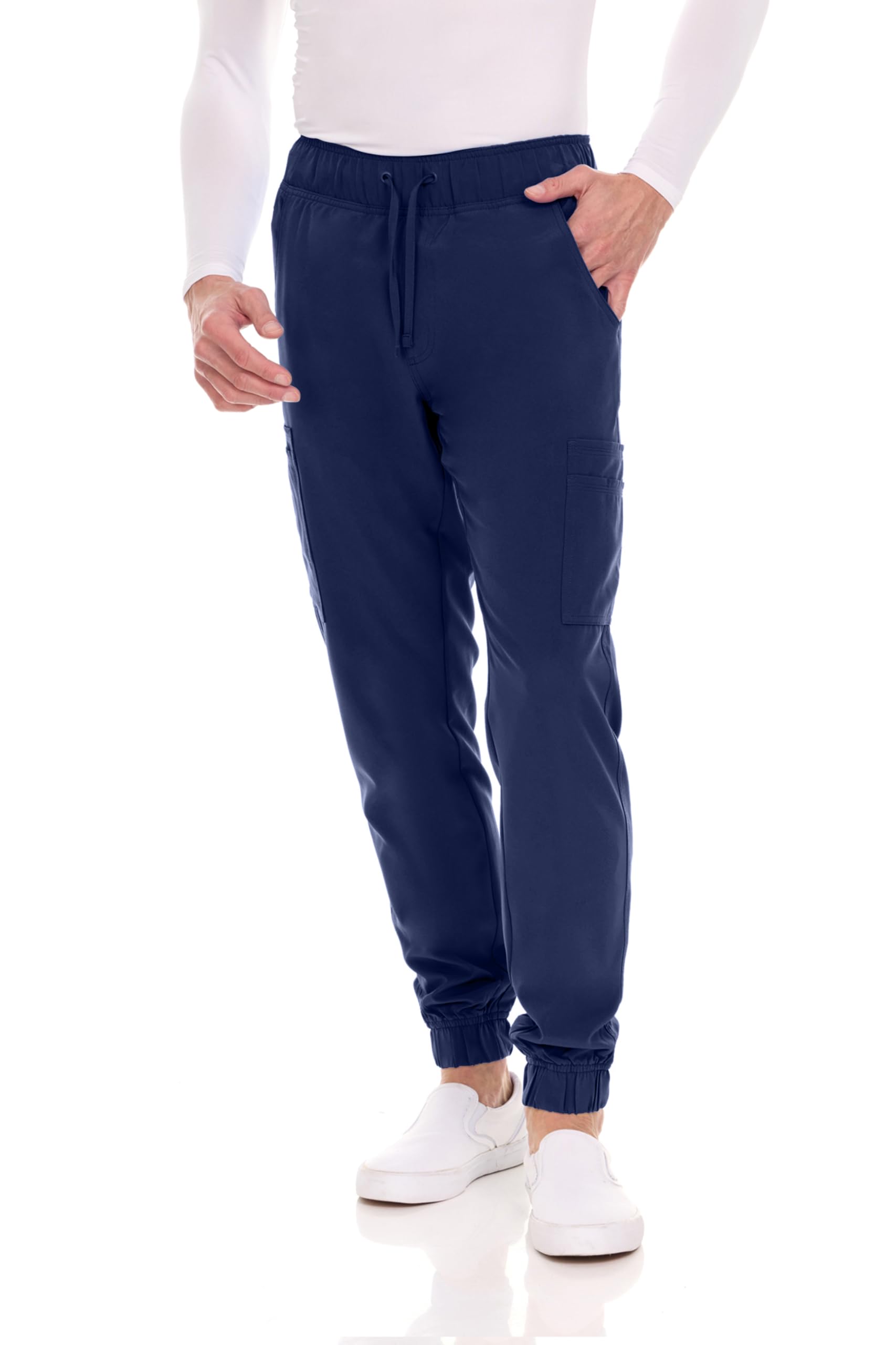 MediChic Men's Stretch Scrub Jogger Pants with 6 Pockets - 8+ Color Options | Comfortable Medical Scrubs for Doctors, Nurses & Healthcare Professionals