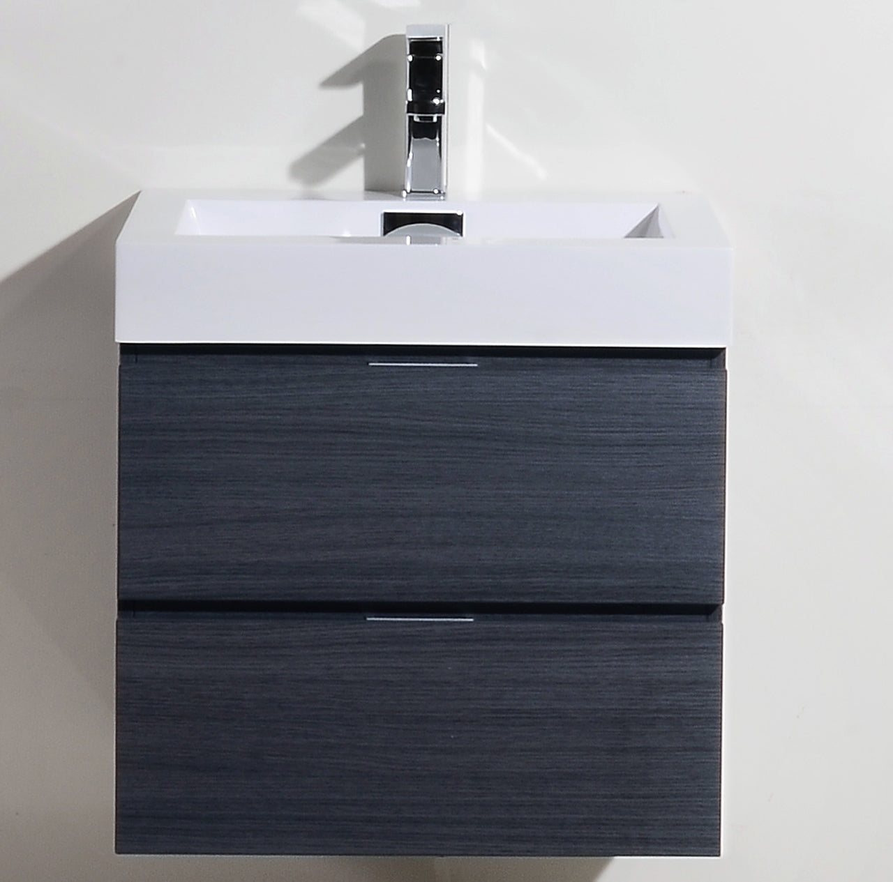 BSL24 Grey Oak Wall Mount Bathroom Vanity with Sink - Modern Floating Vanity for Small Bathrooms, Powder Rooms & Space-Saving Designs
