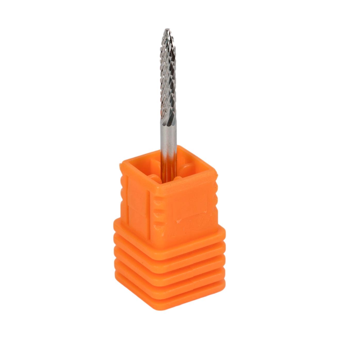 3/32 Medium/Fine Grit Carbide Nail Drill Bit for Manicure & Pedicure - Professional Silver Toothpick Shaping Bit for Acrylic Nails, Gel Polish Removal & Nail Art Design